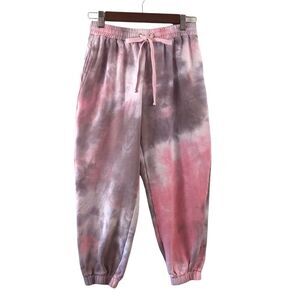 Le Lis pink & gray tie-dye joggers size small